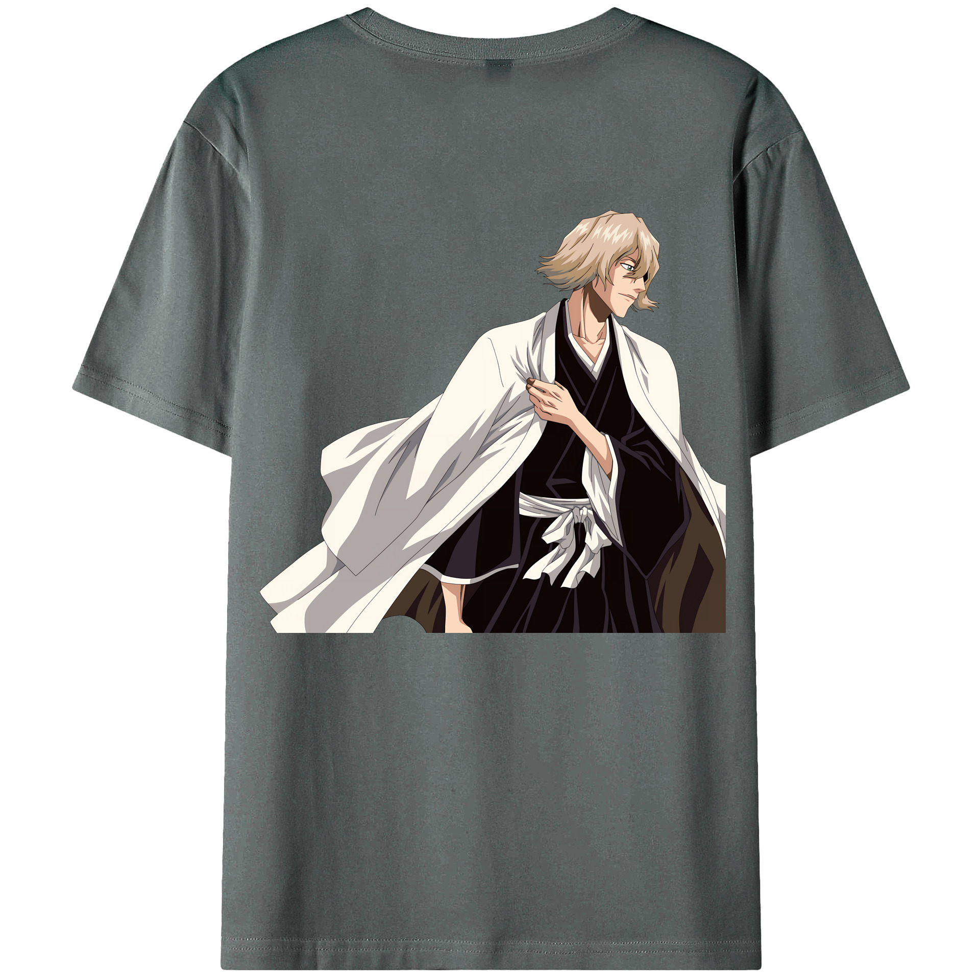 （画像用） "ブリーチ 浦原 喜助（うらはら きすけ） BLEACH Urahara Kisuke " 綿100％ メンズ半袖Tシャツ（バックプリント） 通気性